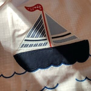 Pottery Barn Kids Sailboat Duvet Cover - Red, Blue, White